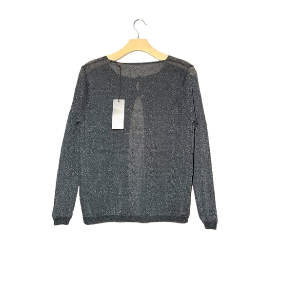 NWT Montan Paris Shimmering Gray Knit Cardigan Sweater - Picture 2 of 6